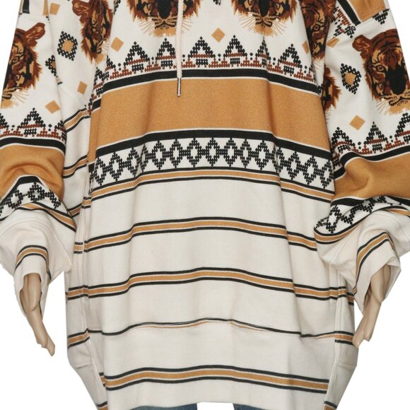 Free People Sprint To The Finish Printed Hoodie Color Tiger Jacket Top - Picture 4 of 8